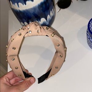 Topknot cream rhinestone fashion headband new